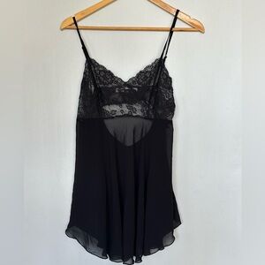 Victoria's Secret Black Sheer Lace Chemise